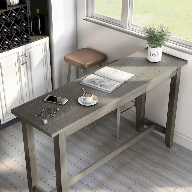 Tavolo ad altezza bancone Furniture of America Ibella da 64 pollici con porta USB