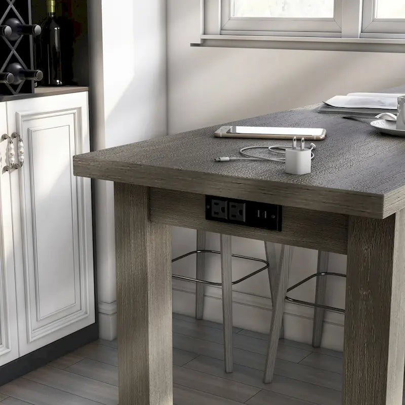 Tavolo ad altezza bancone Furniture of America Ibella da 64 pollici con porta USB