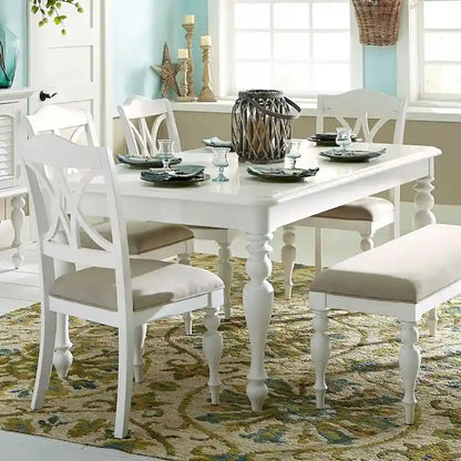 Tavolo rettangolare con gambe Summer House bianco ostrica