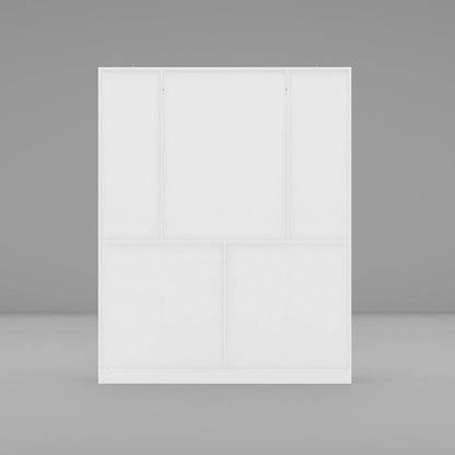 Libreria con 4 ante, 4 cassetti e ripiani, Nera - H 200 cm