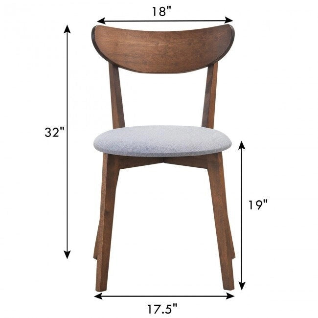 Set di 2 sedie da pranzo imbottite con schienale curvo - 18 x 23 x 32 (L x P x H)