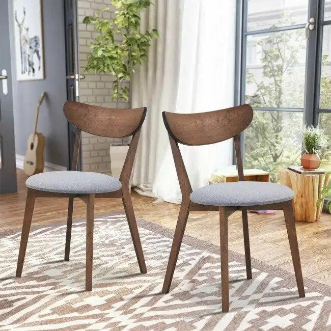 Set di 2 sedie da pranzo imbottite con schienale curvo - 18 x 23 x 32 (L x P x H)