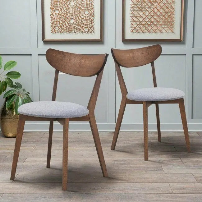 Set di 2 sedie da pranzo imbottite con schienale curvo - 18 x 23 x 32 (L x P x H)