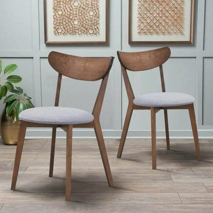 Set di 2 sedie da pranzo imbottite con schienale curvo - 18 x 23 x 32 (L x P x H)