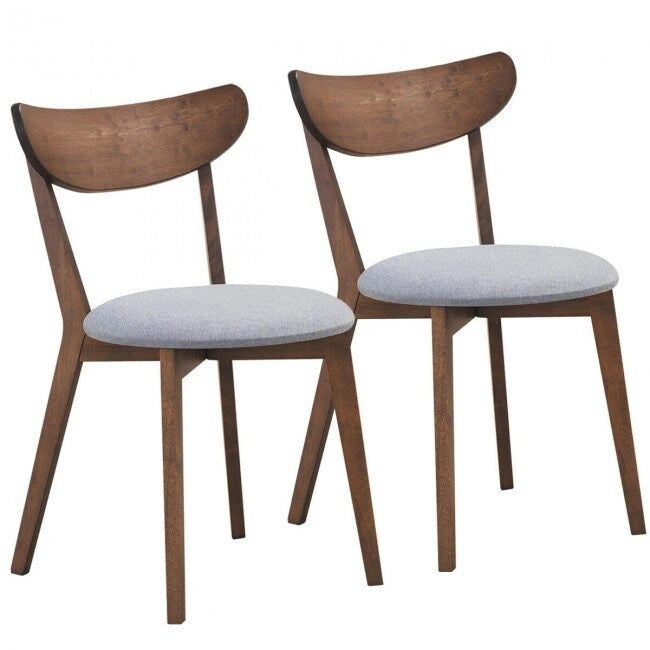 Set di 2 sedie da pranzo imbottite con schienale curvo - 18 x 23 x 32 (L x P x H)