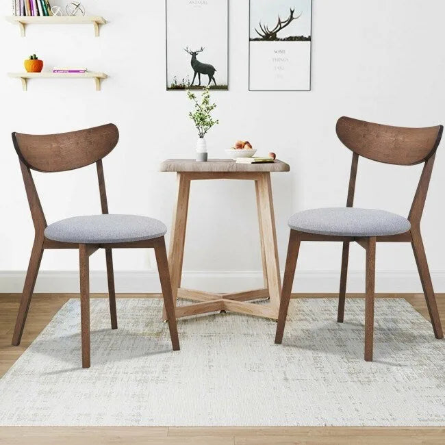 Set di 2 sedie da pranzo imbottite con schienale curvo - 18 x 23 x 32 (L x P x H)