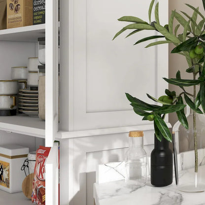Dispensa da cucina da 72,5", mobile indipendente con 4 ante e ripiani regolabili per sala da pranzo, MDF