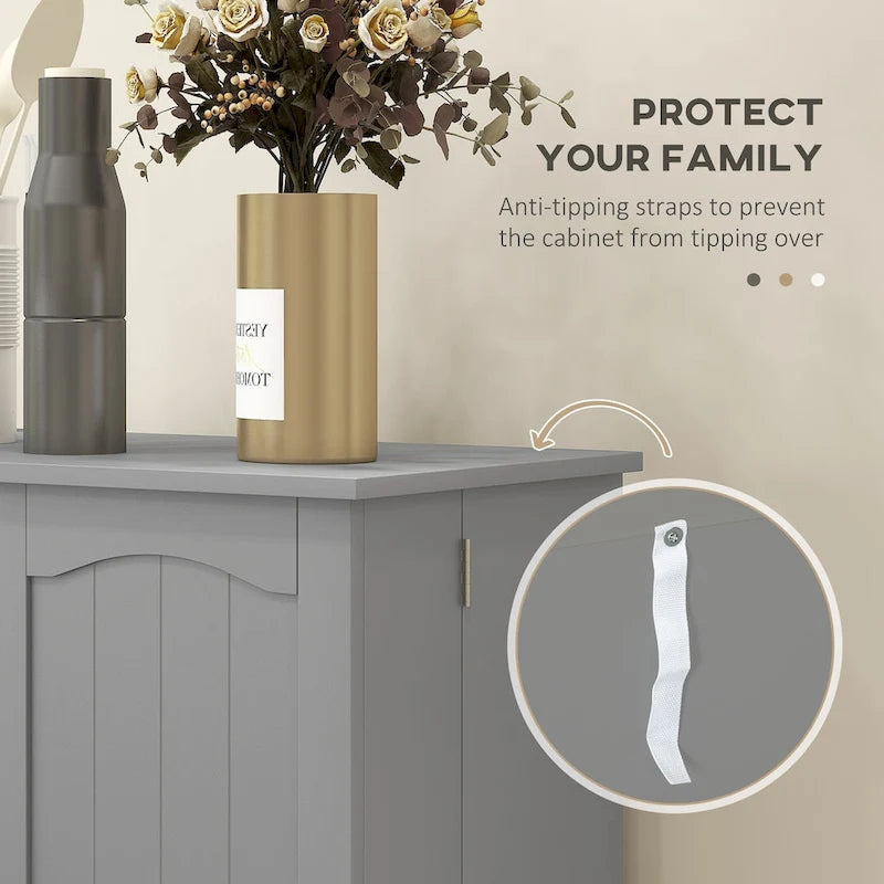 Dispensa da cucina da 72,5", mobile indipendente con 4 ante e ripiani regolabili per sala da pranzo, MDF