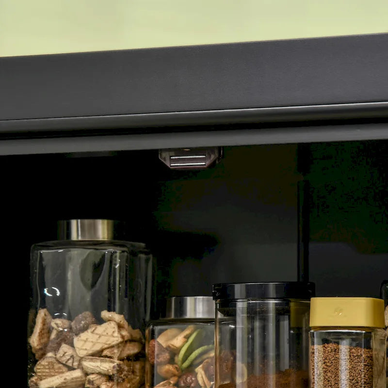 Dispensa da cucina da 72,5", mobile indipendente con 4 ante e ripiani regolabili per sala da pranzo, MDF