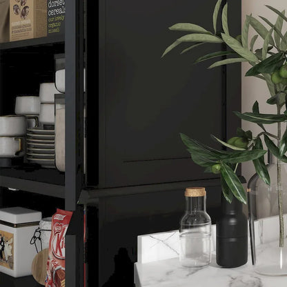 Dispensa da cucina da 72,5", mobile indipendente con 4 ante e ripiani regolabili per sala da pranzo, MDF
