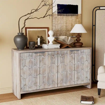 Credenza a 4 ante in legno stile rustico