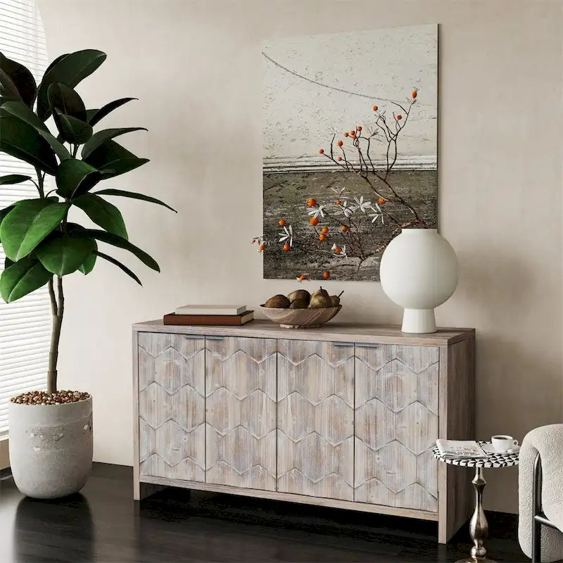 Credenza a 4 ante in legno stile rustico