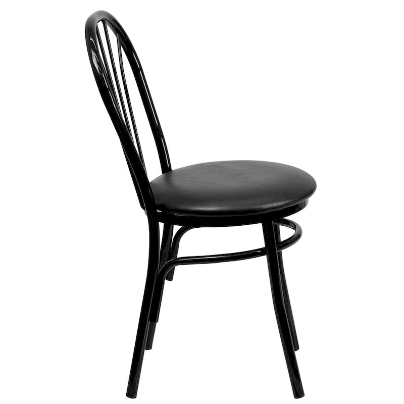 Sedia in metallo con schienale a ventaglio, confezione da 2 - Sedile in vinile - 16L x 20P x 34.5A