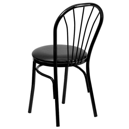 Sedia in metallo con schienale a ventaglio, confezione da 2 - Sedile in vinile - 16L x 20P x 34.5A
