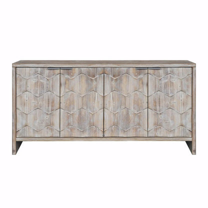 Credenza a buffet in legno a 4 ante stile rustico