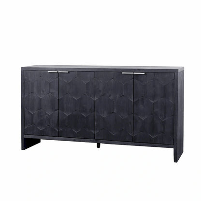 Credenza a buffet in legno a 4 ante stile rustico