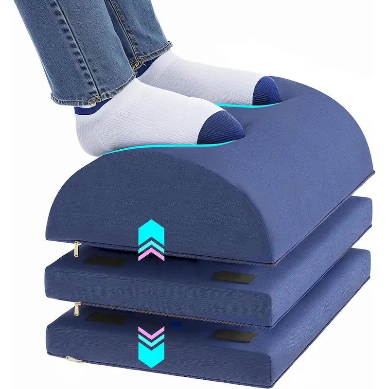 WOWMAX Poggiapiedi ergonomico e poggiapiedi da ufficio regolabile in altezza per il supporto sotto la scrivania