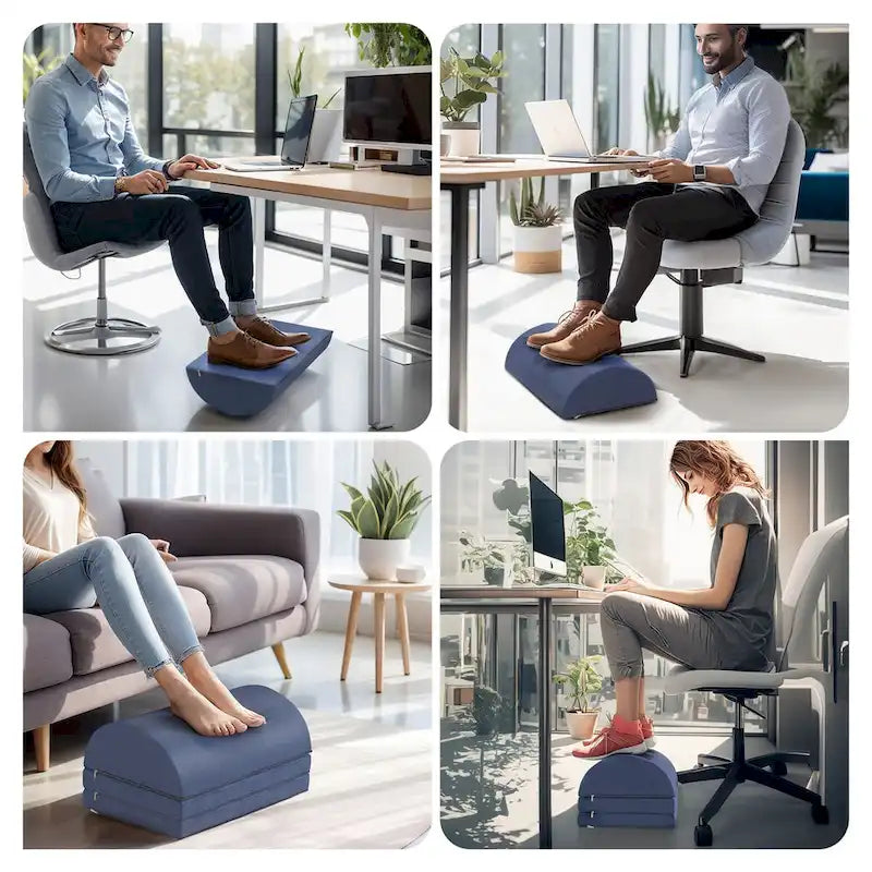 WOWMAX Poggiapiedi ergonomico e poggiapiedi da ufficio regolabile in altezza per il supporto sotto la scrivania
