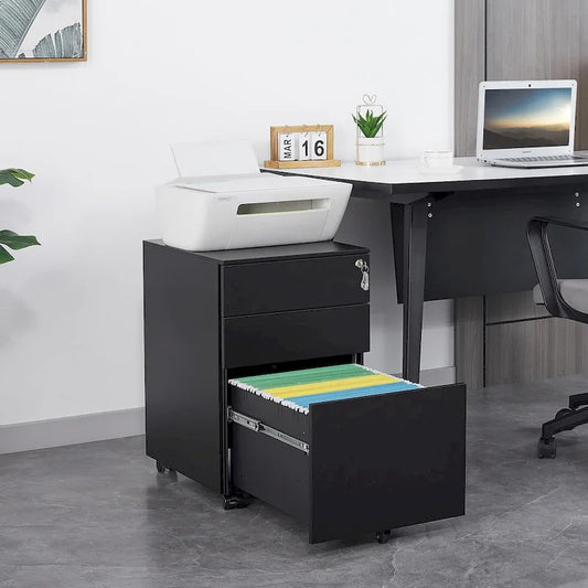 Armadietto portadocumenti mobile a 3 cassetti con serratura Armadietto portadocumenti in acciaio per documenti formato Legale/Lettera/A4/F4, completamente assemblato con ruote