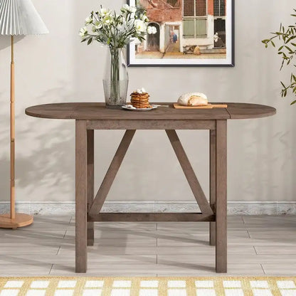 Set tavolo da pranzo con piano a ribalta in legno, altezza bancone, 3 pezzi, con 2 sedie da pranzo