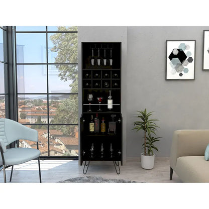 Mobile Bar per Cucina, Sala da Pranzo, Soggiorno, Nero