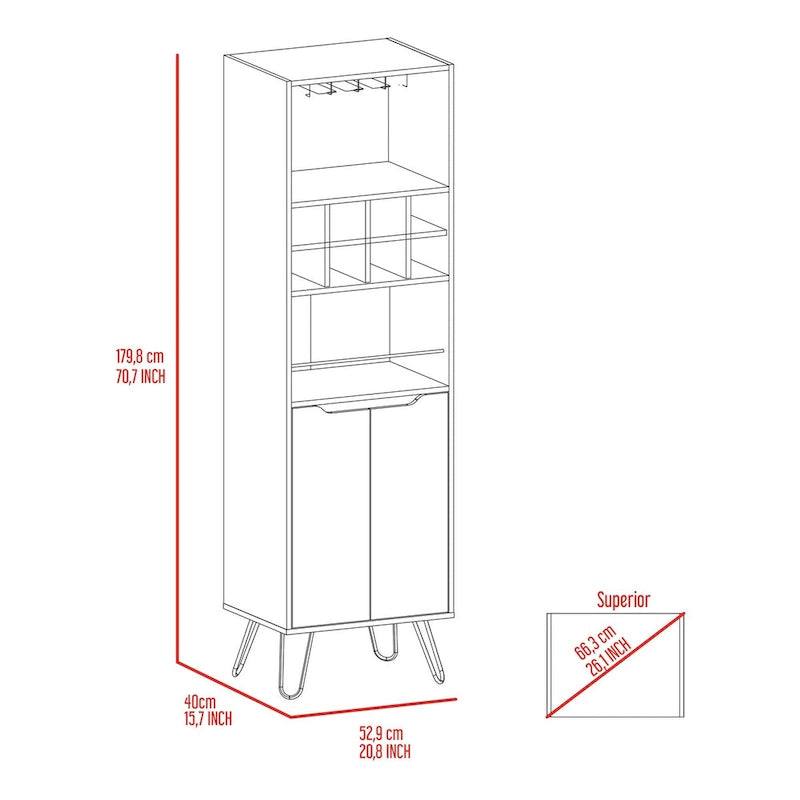 Mobile Bar per Cucina, Sala da Pranzo, Soggiorno, Nero