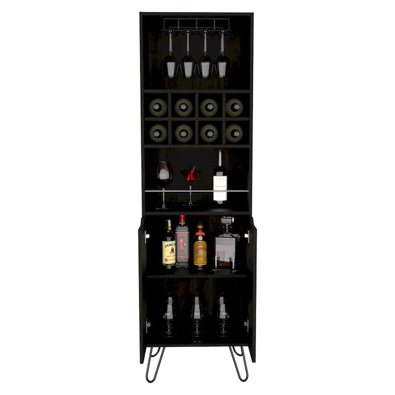 Mobile Bar per Cucina, Sala da Pranzo, Soggiorno, Nero