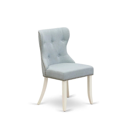 Set tavolo da pranzo - un tavolo da cucina e sedie Parson in lino blu cielo, bianco lino (opzioni di pezzi)