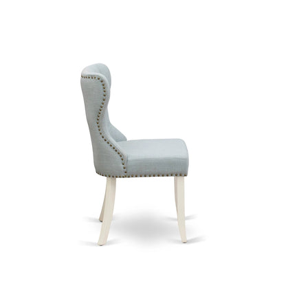 Set tavolo da pranzo - un tavolo da cucina e sedie Parson in lino blu cielo, bianco lino (opzioni di pezzi)