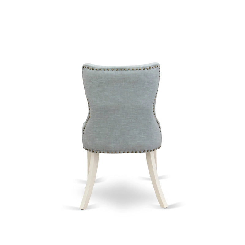Set tavolo da pranzo - un tavolo da cucina e sedie Parson in lino blu cielo, bianco lino (opzioni di pezzi)