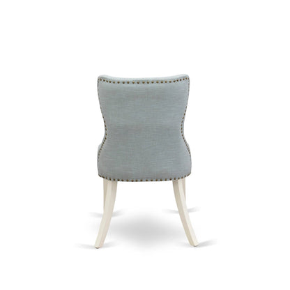 Set tavolo da pranzo - un tavolo da cucina e sedie Parson in lino blu cielo, bianco lino (opzioni di pezzi)
