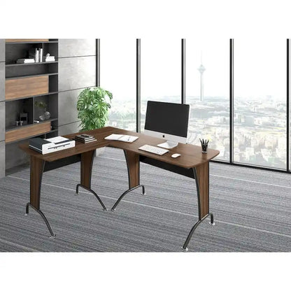 Scrivania per computer Deluxe in stile loft a L o dritta