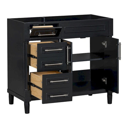 Mobile bagno in legno da 36" con cassetti e ripiano regolabile (senza lavabo)