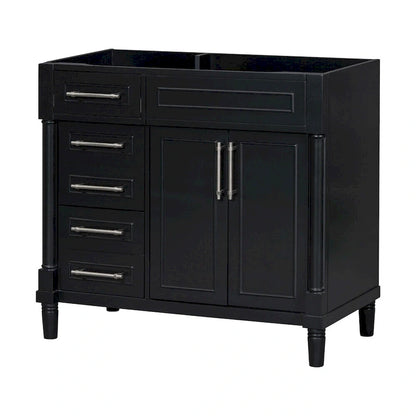 Mobile bagno in legno da 36" con cassetti e ripiano regolabile (senza lavabo)