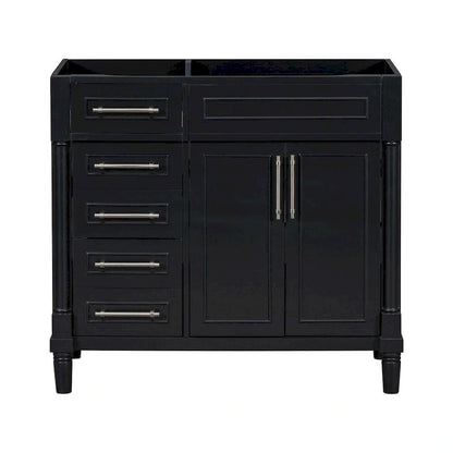 Mobile bagno in legno da 36" con cassetti e ripiano regolabile (senza lavabo)