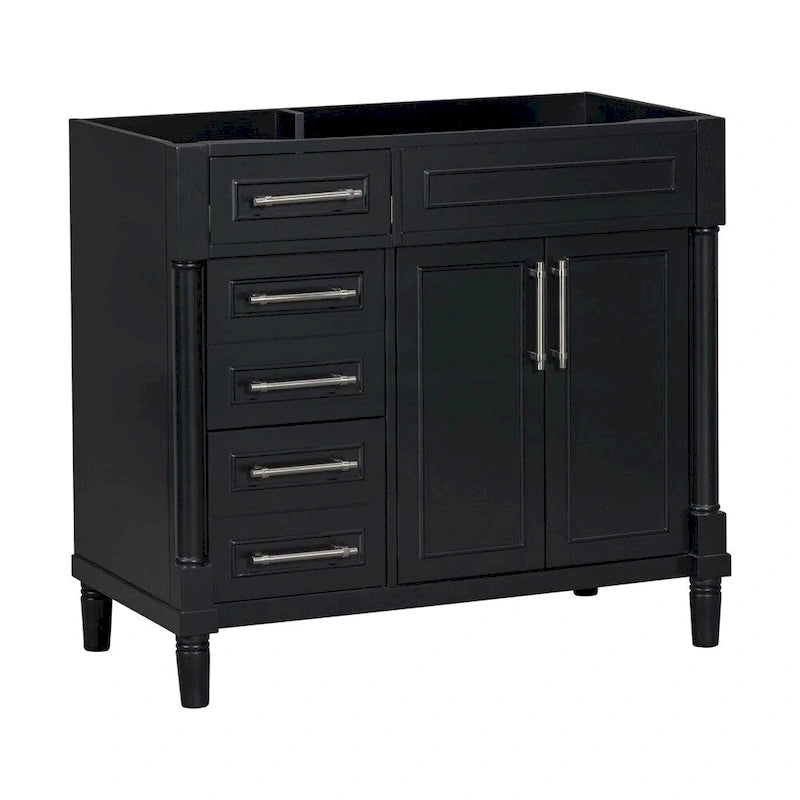 Mobile bagno in legno da 36" con cassetti e ripiano regolabile (senza lavabo)
