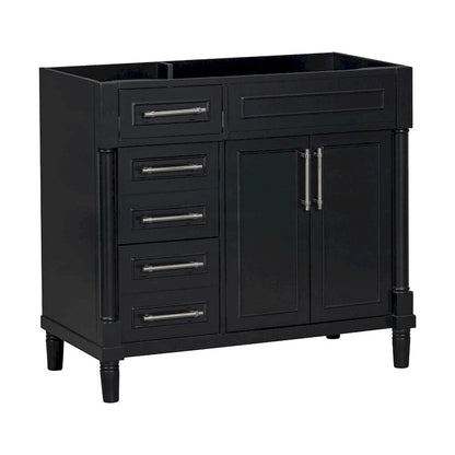 Mobile bagno in legno da 36" con cassetti e ripiano regolabile (senza lavabo)