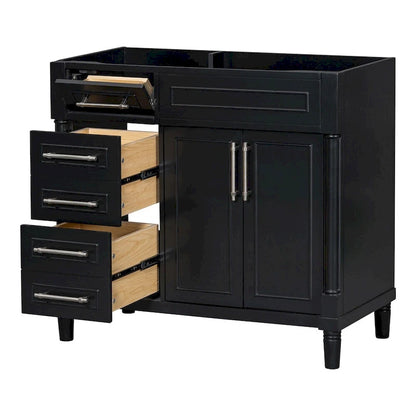 Mobile bagno in legno da 36" con cassetti e ripiano regolabile (senza lavabo)