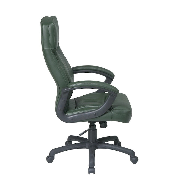 Sedia direzionale Work Smart ad alto schienale sagomato in ecopelle nera
