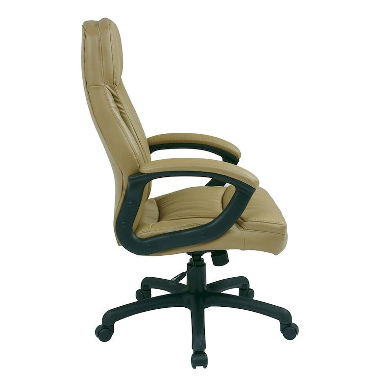 Sedia direzionale Work Smart ad alto schienale sagomato in ecopelle nera