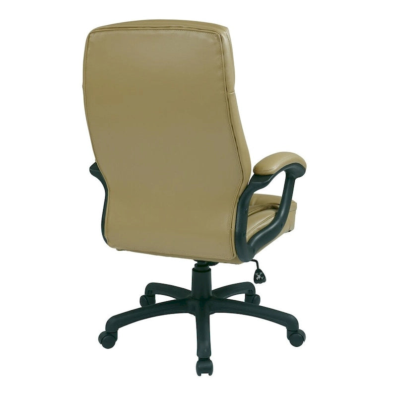 Sedia direzionale Work Smart ad alto schienale sagomato in ecopelle nera