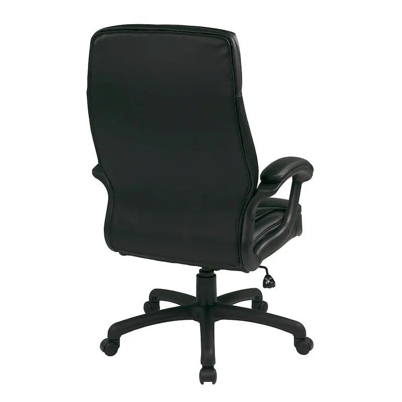 Sedia direzionale Work Smart ad alto schienale sagomato in ecopelle nera