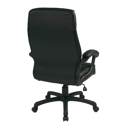 Sedia direzionale Work Smart ad alto schienale sagomato in ecopelle nera