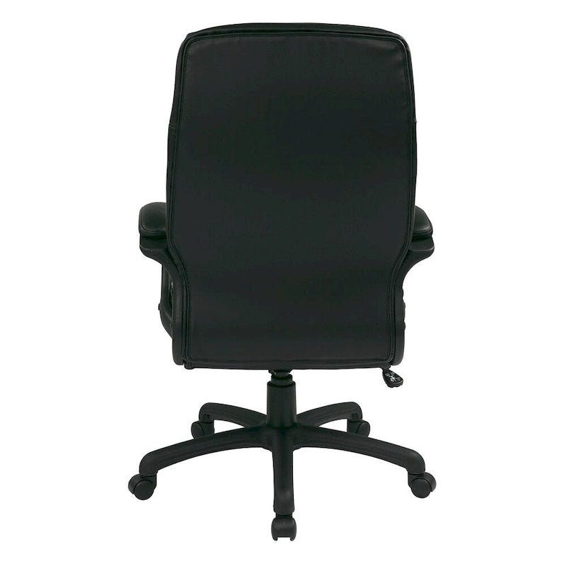 Sedia direzionale Work Smart ad alto schienale sagomato in ecopelle nera