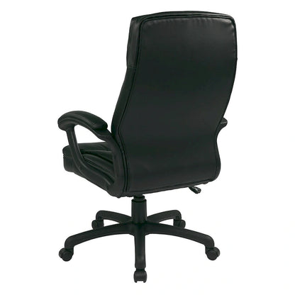 Sedia direzionale Work Smart ad alto schienale sagomato in ecopelle nera