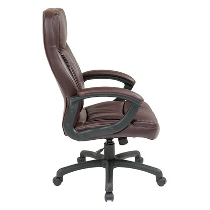 Sedia direzionale Work Smart ad alto schienale sagomato in ecopelle nera